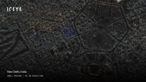 The picture shows a high-res SAR image captured from space of New Delhi