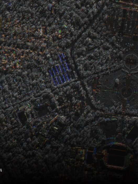 The picture shows a high-res SAR image captured from space of New Delhi